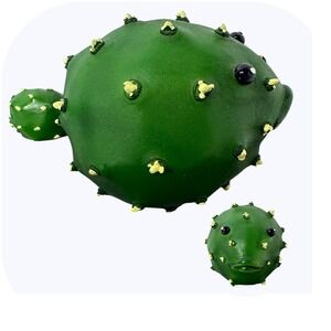 Enesco Home Grown Cactus Puffer Fish Figurine Prickly Pear 4011653